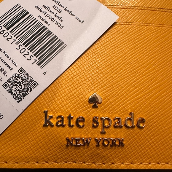 NEW Kate spade Madison Small Slim Card Holder; Daffodil - Picture 9 of 11